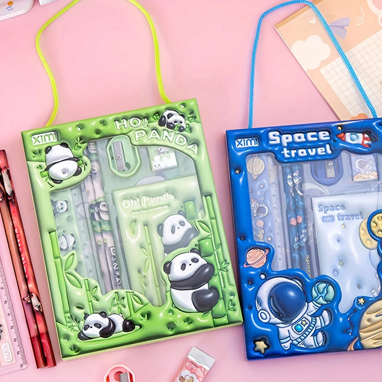1 Set 6-Piece Stationery Set, 3D Gift Pencil Set