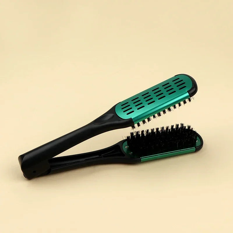 Pro Double Brush Nylon Hair Straightener