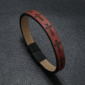Men's Leather Bracelet - Detachable Magnetic Buckle
