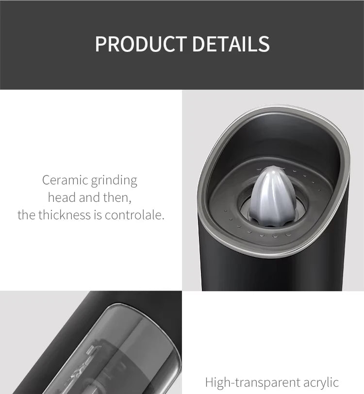 Automatic Salt & Pepper Grinder Set – LED Light, Adjustable Mill