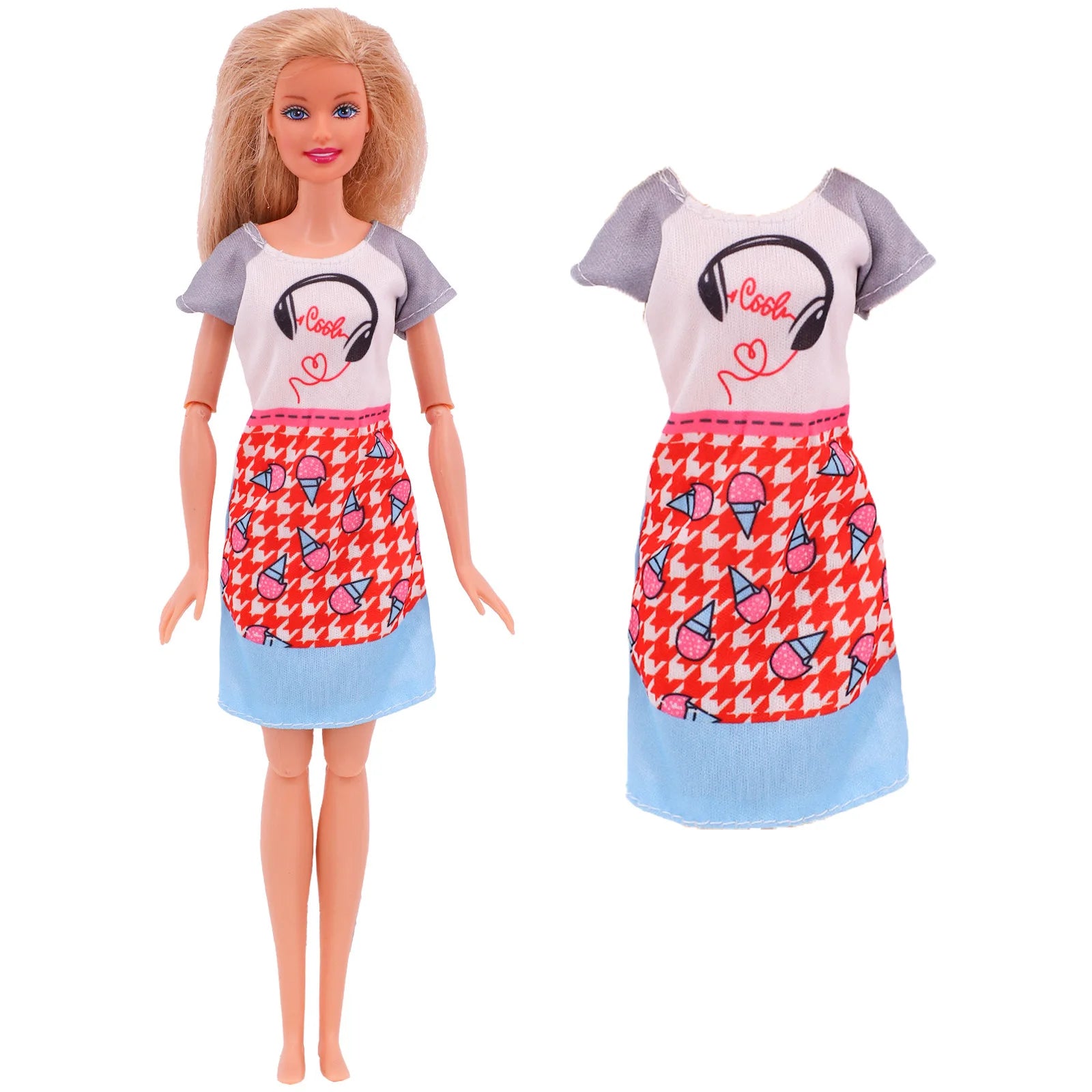 45-Piece Doll Accessories Set - Dresses, Shoes, Boots, Necklaces & Glasses (30cm Doll)