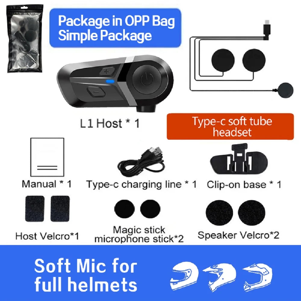 Wireless Bluetooth 5.3 Motorcycle Helmet Headset