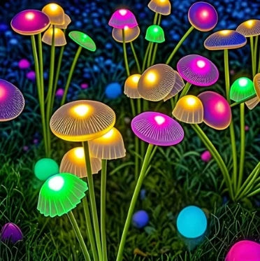 Waterproof Dual Mode LED Solar Mushroom Garden Lights