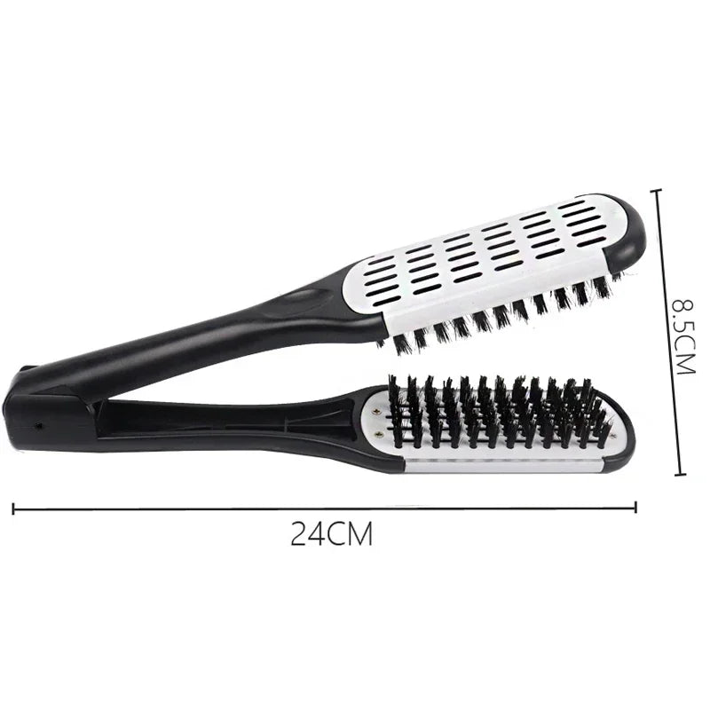 Pro Double Brush Nylon Hair Straightener