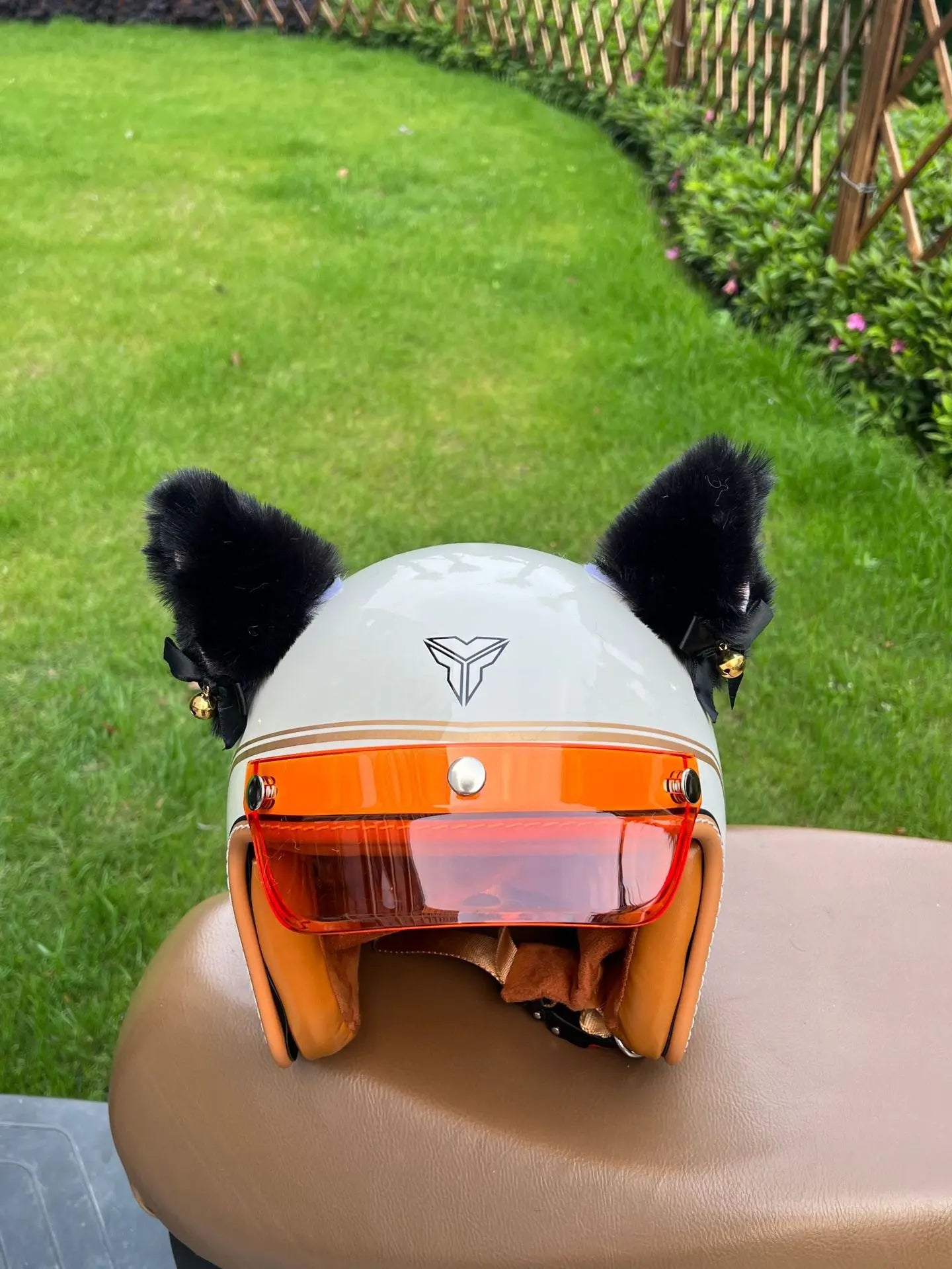 Cat Ears Helmet Decoration - Motorcycle & Ski Helmet Accessory for Men & Women