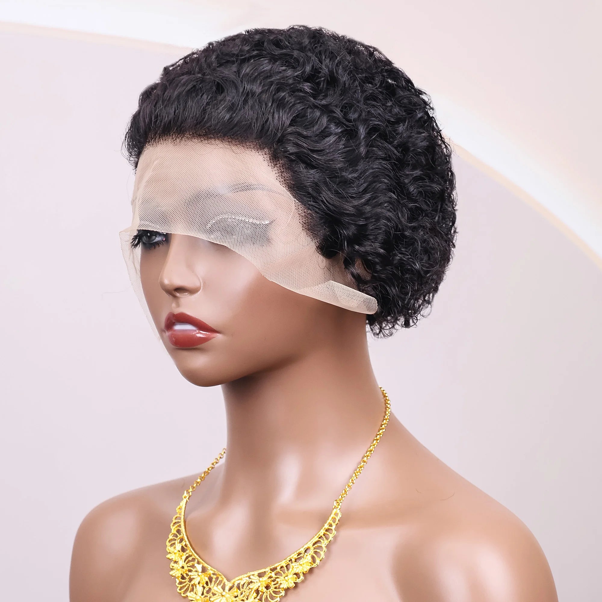 Water Wave Bob Pixie Cut Lace Front Wig – Short Natural Style