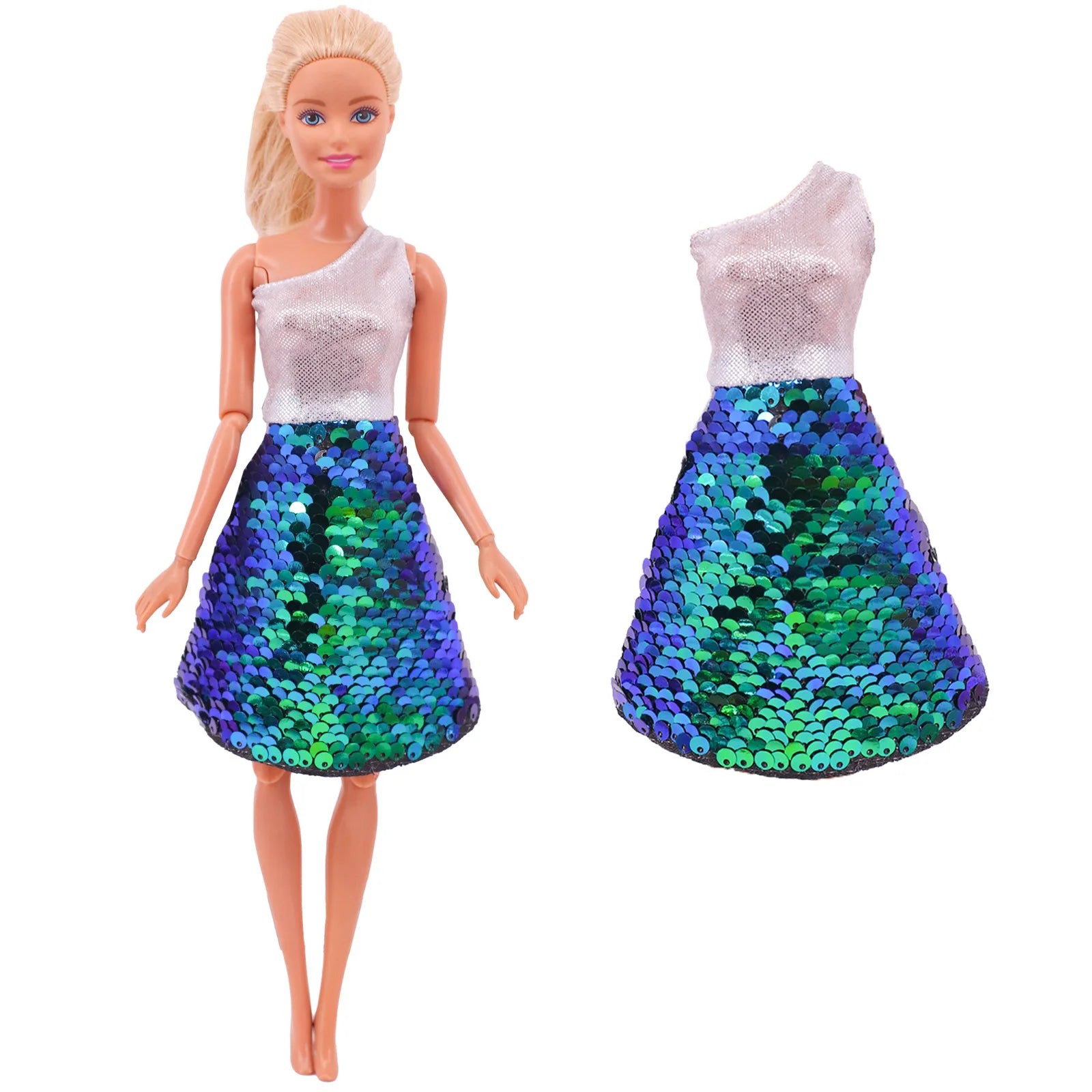 45-Piece Doll Accessories Set - Dresses, Shoes, Boots, Necklaces & Glasses (30cm Doll)