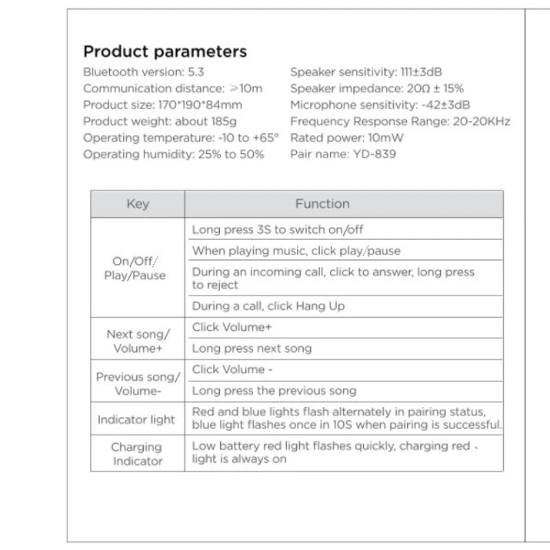 Wireless Bluetooth 5.3 Over-Ear Headphones with Hi-Res Audio