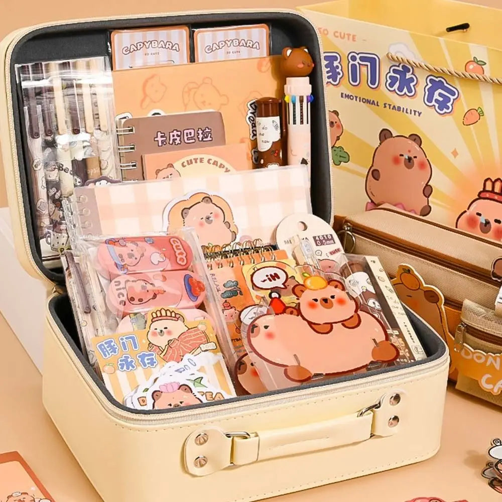 Capybara Stationery Gift Set - Large Capacity Pencil Case