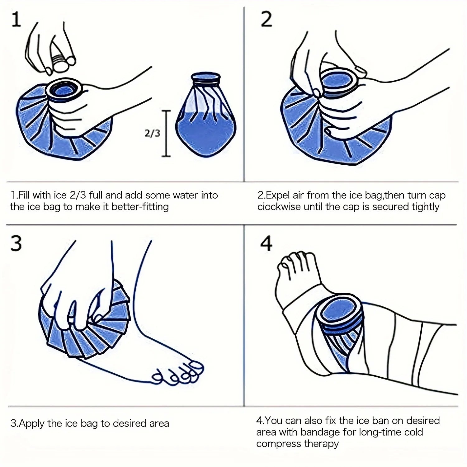 Reusable Cotton Ice & Heat Pack Set – 3 Sizes (6", 9", 11")