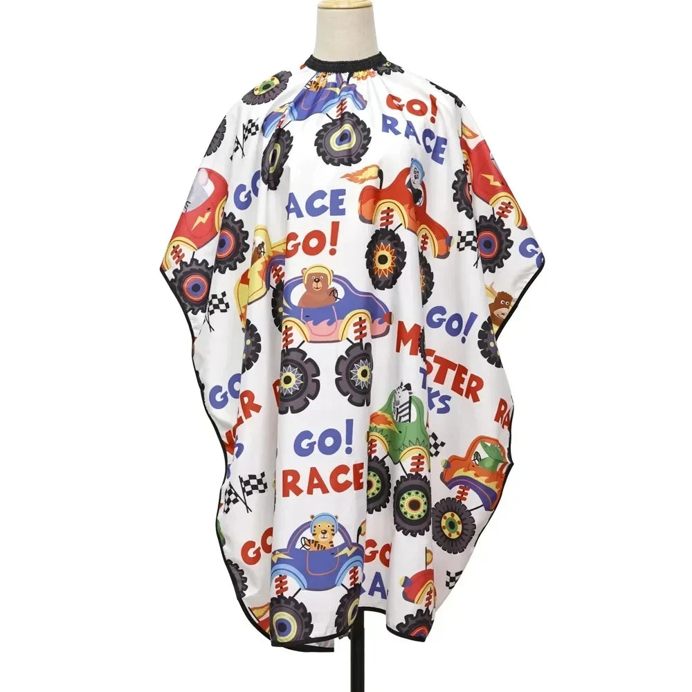 Kids Waterproof Cartoon Haircut Cape