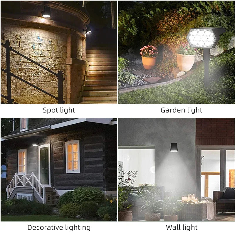 92 LED Waterproof Solar Spotlights for Outdoors
