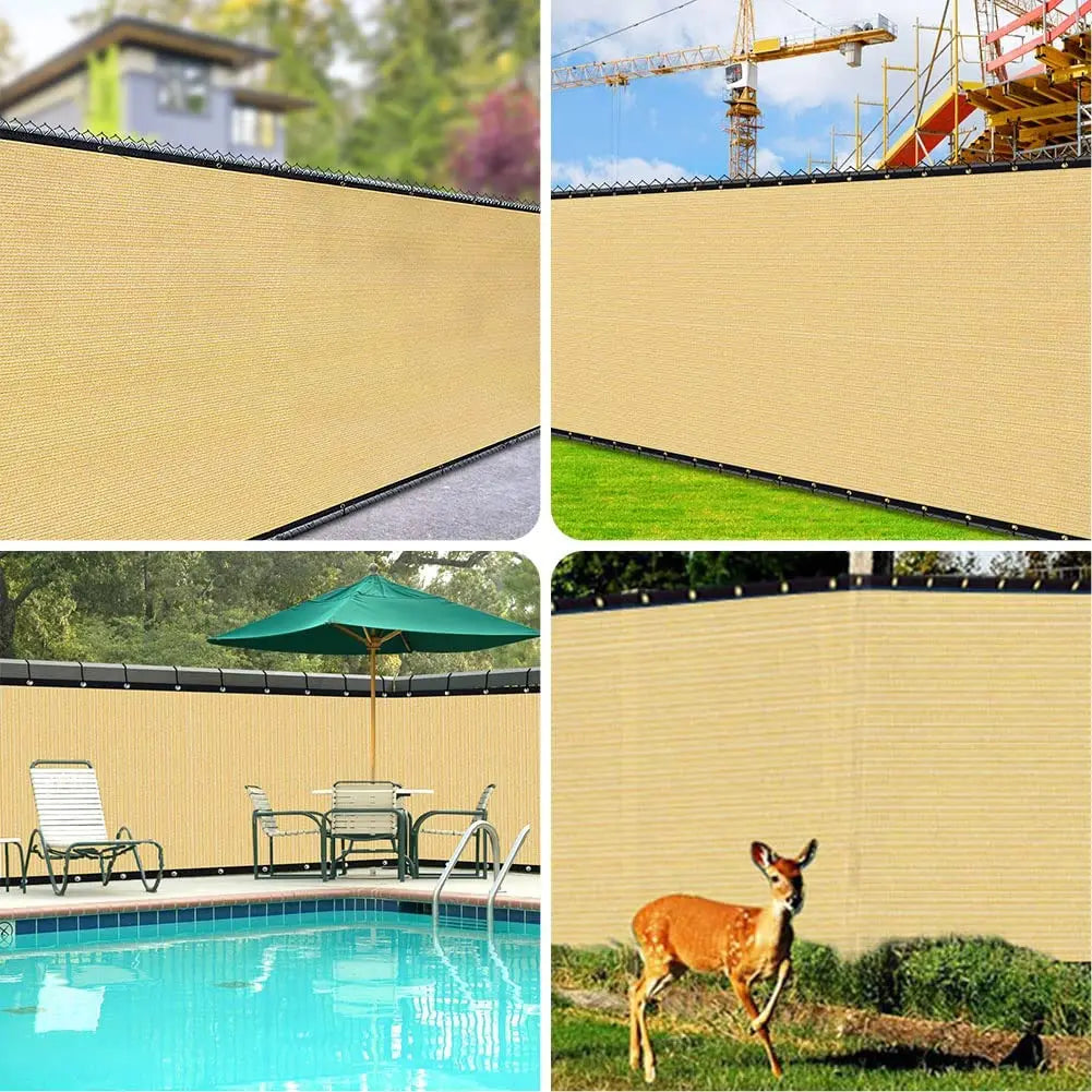Patio Fence Privacy Screen Mesh with Grommets & Zip Ties
