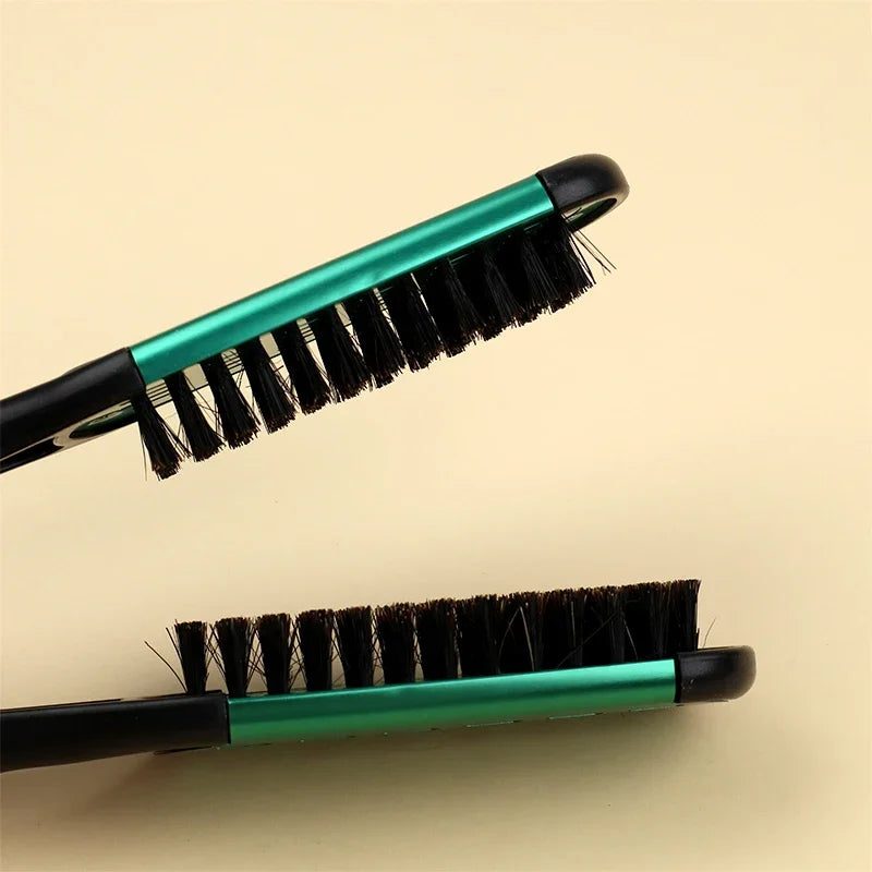 Pro Double Brush Nylon Hair Straightener