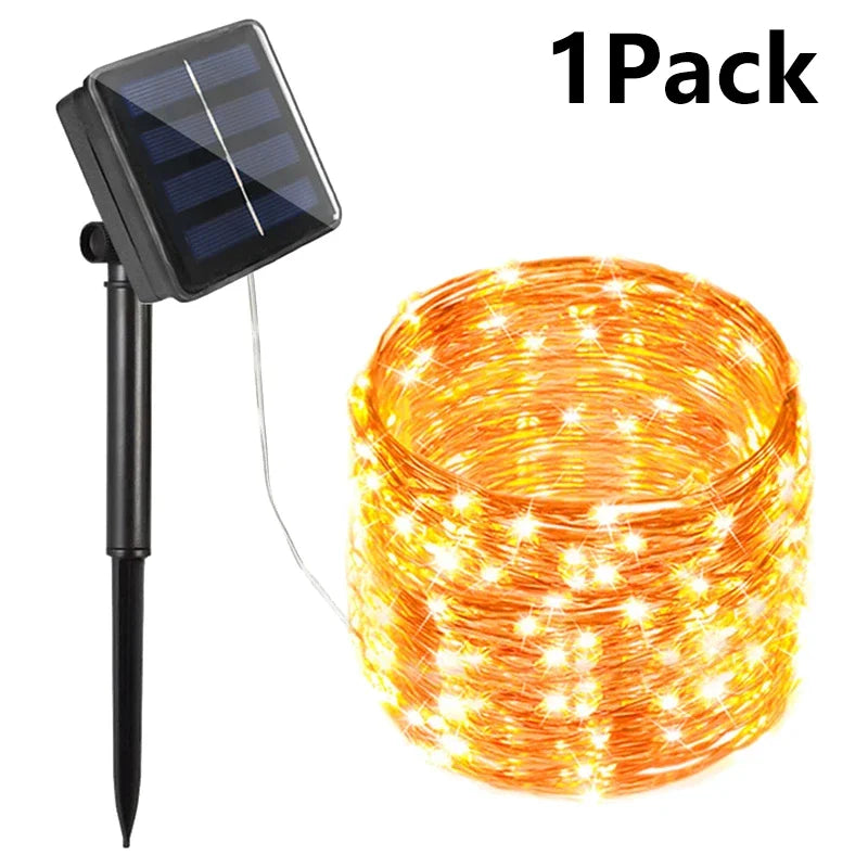 Waterproof Outdoor Solar LED Fairy String Lights (7M–32M)