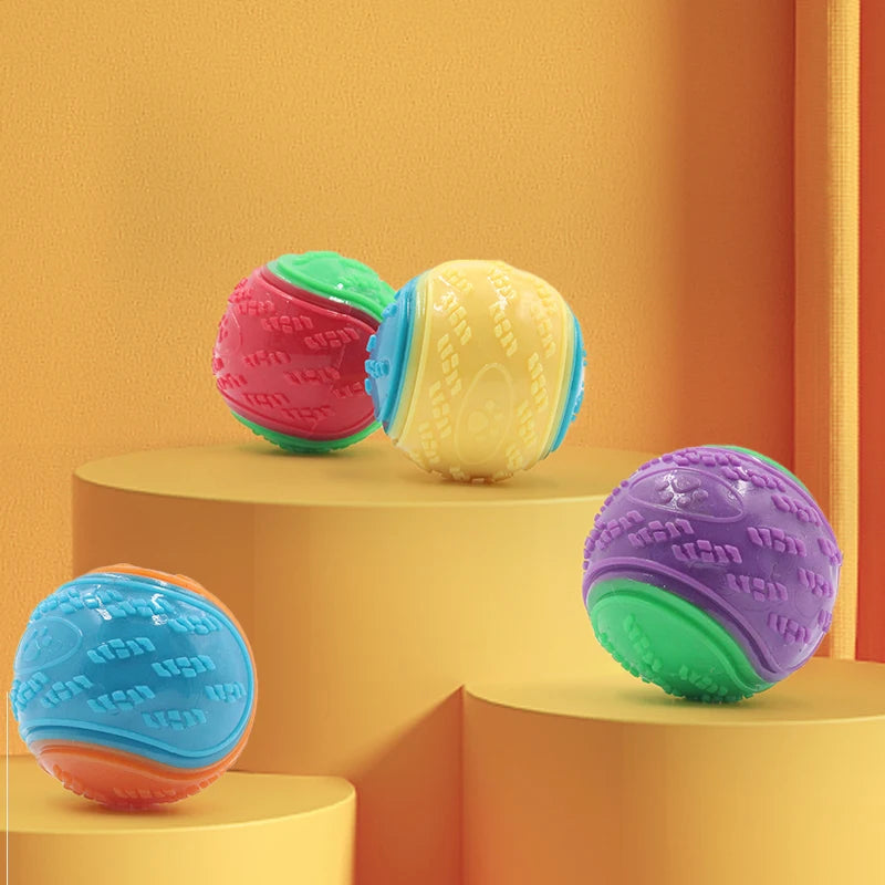 Bite-Resistant Squeaky Dog Ball Toy for Teeth Cleaning