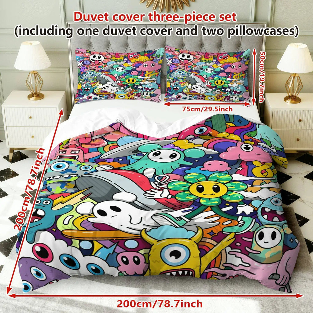 3PCS Duvet Cover Set - 1 Duvet and 2 Pillowcases