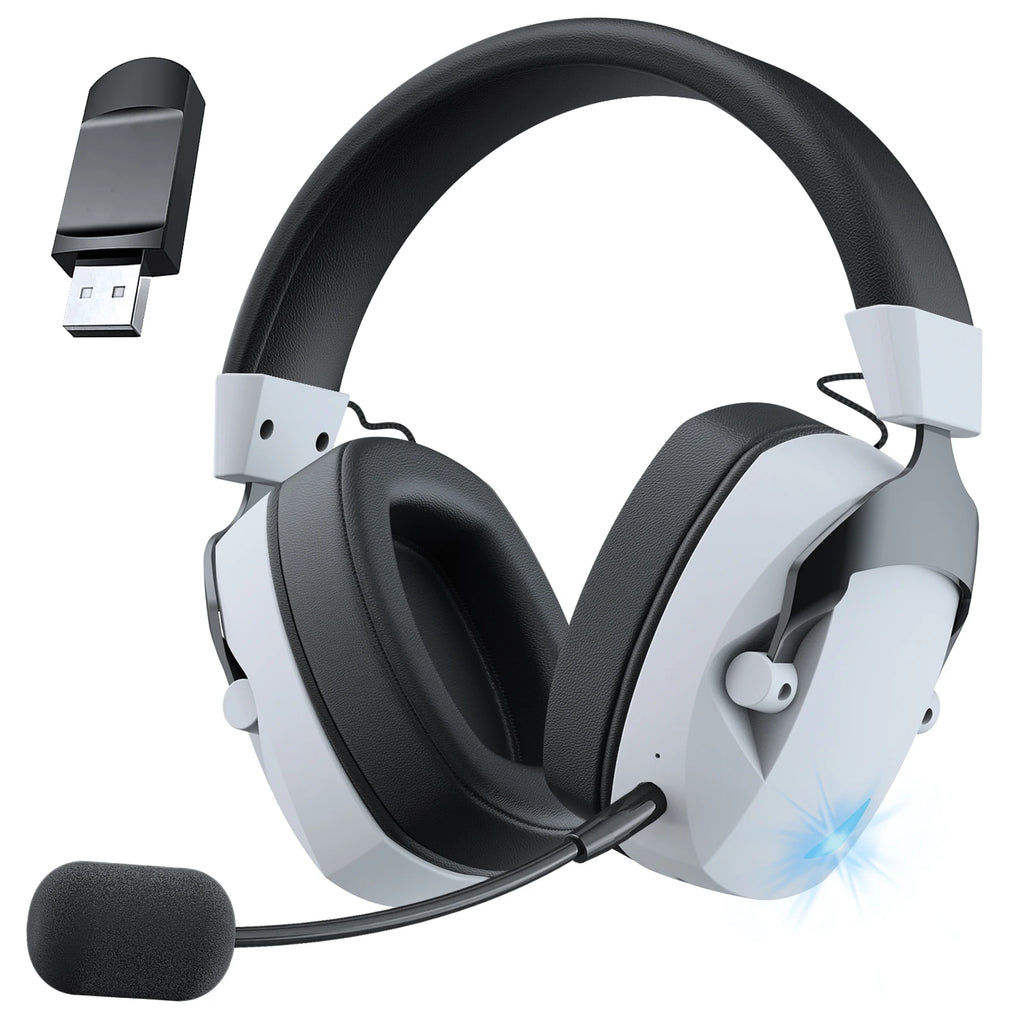 Multi-Mode Wireless Gaming Headset with Detachable Noise-Cancelling Mic