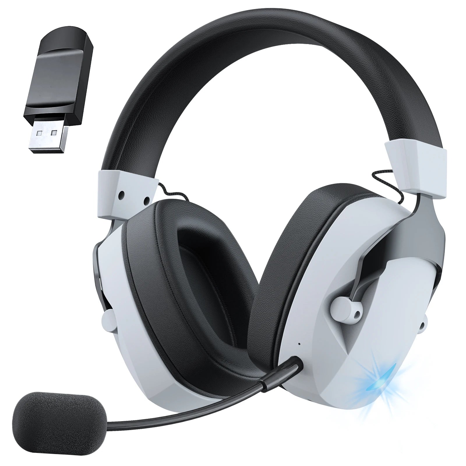 Multi-Mode Wireless Gaming Headset with Detachable Noise-Cancelling Mic