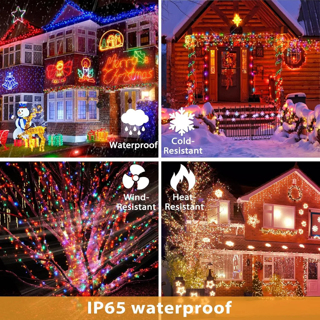 Waterproof Outdoor Solar LED String Lights with 8 Modes