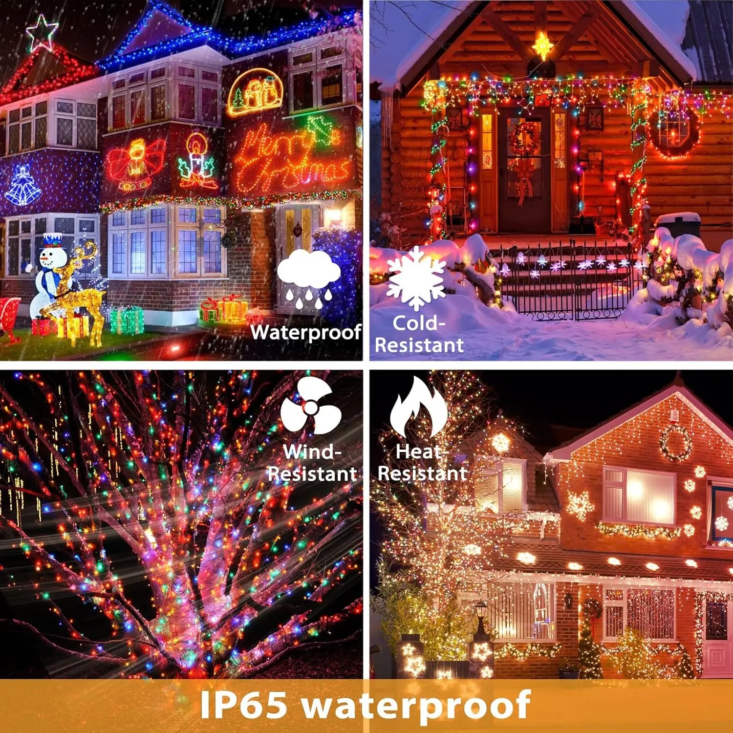 Waterproof Outdoor Solar LED String Lights with 8 Modes