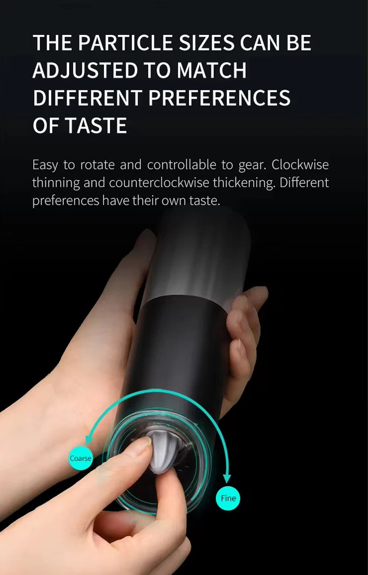 Automatic Salt & Pepper Grinder Set – LED Light, Adjustable Mill