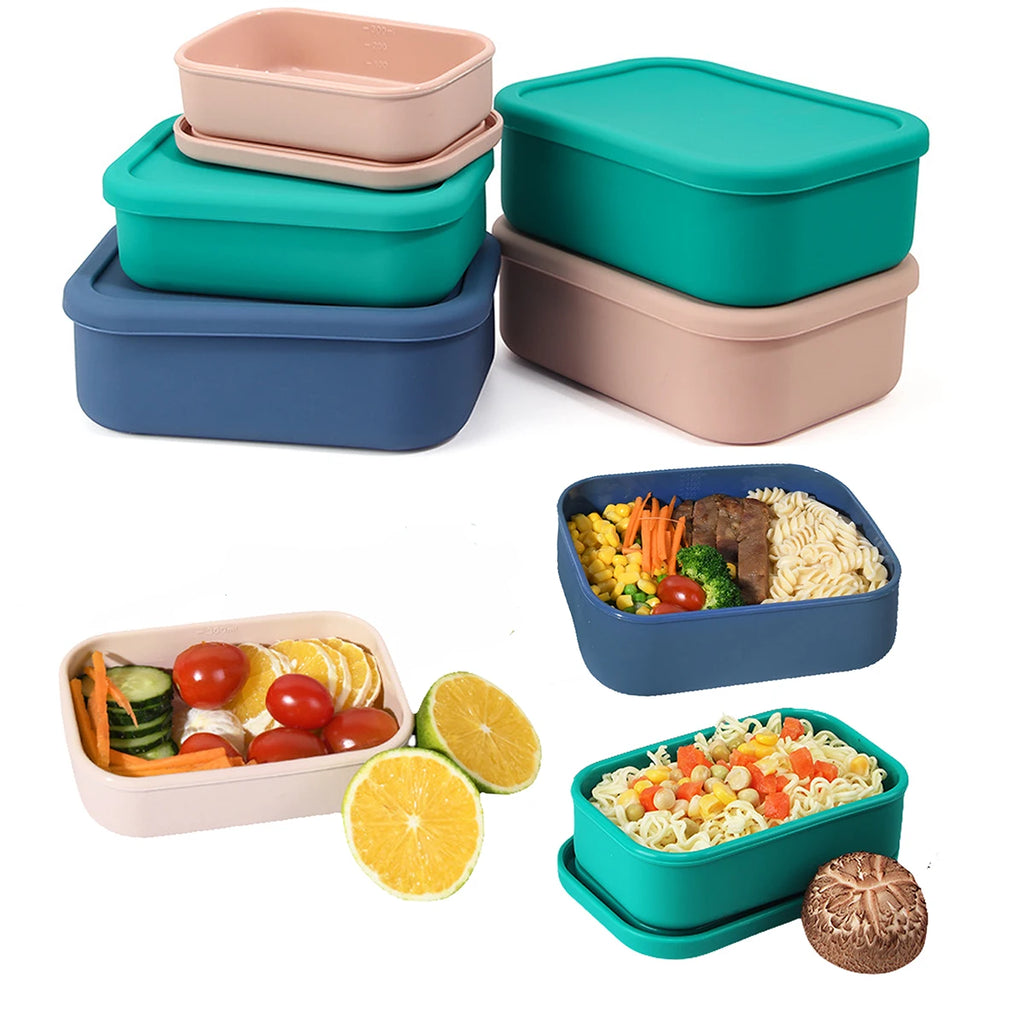 Silicone Food Storage Containers - Airtight, Microwave, Dishwasher, Freezer