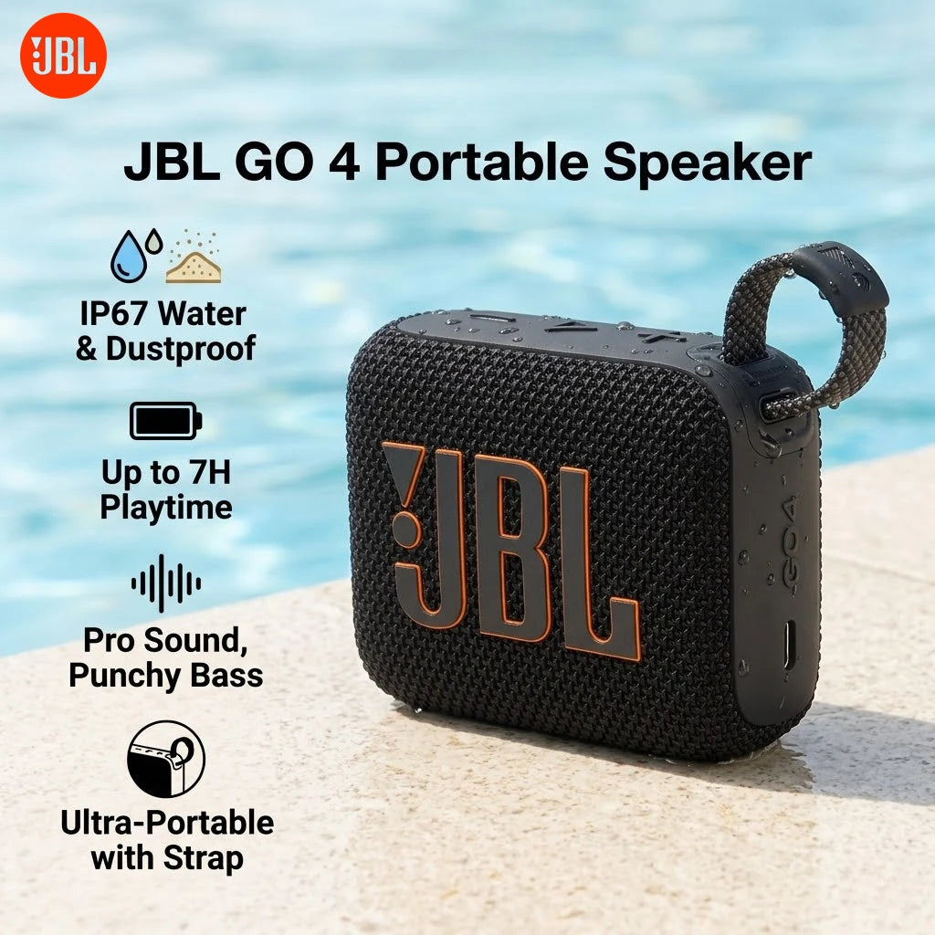 JBL Go 4 Mini Bluetooth Speaker – IP67 Waterproof