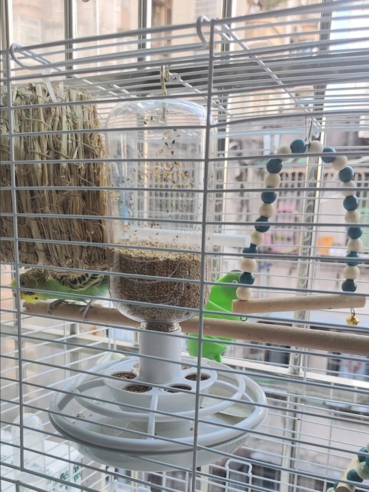 Automatic Hanging Bird Feeder with Anti-Scatter Dispenser
