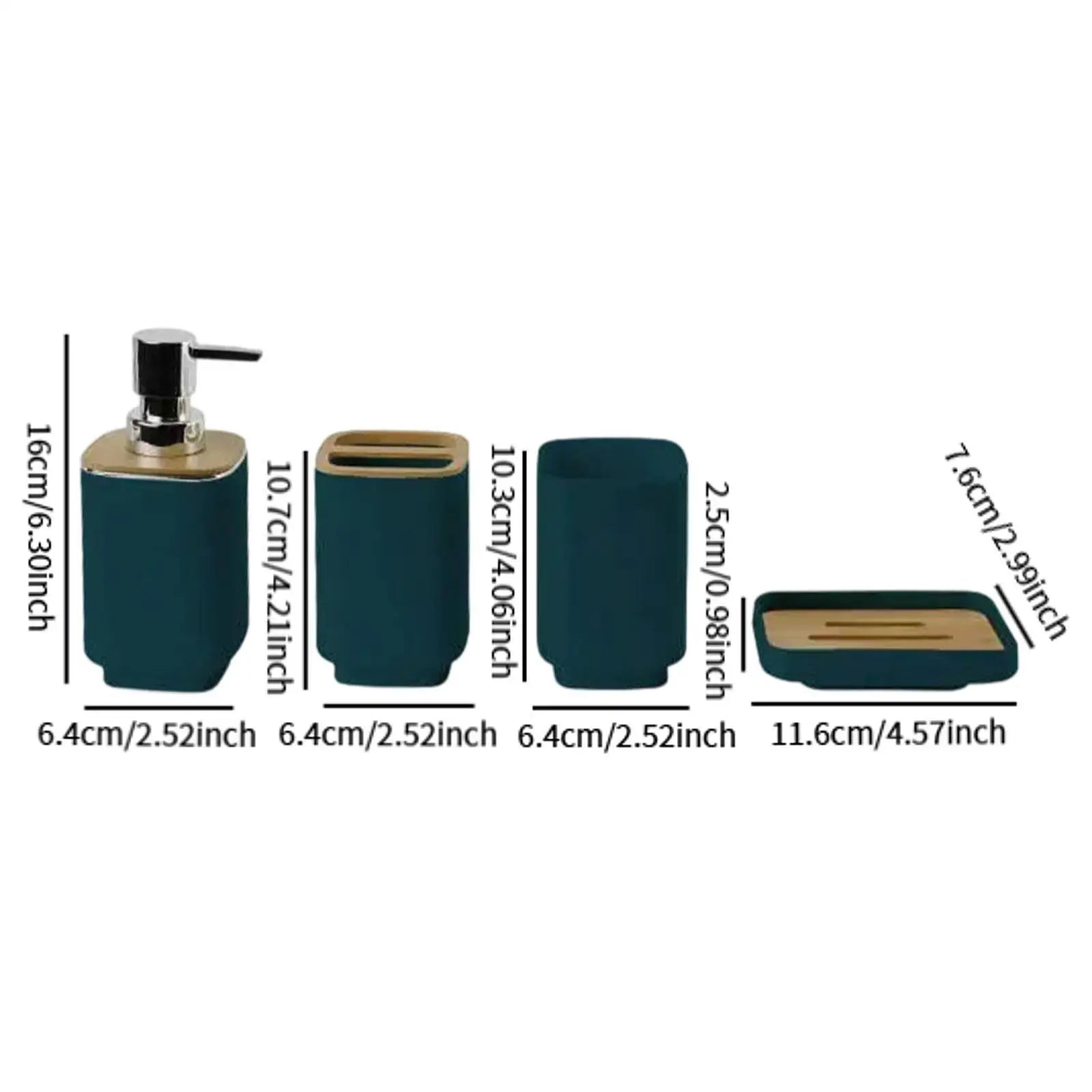 4-Piece Bathroom Accessories Set – Soap Dispenser, Toothbrush Holder & More