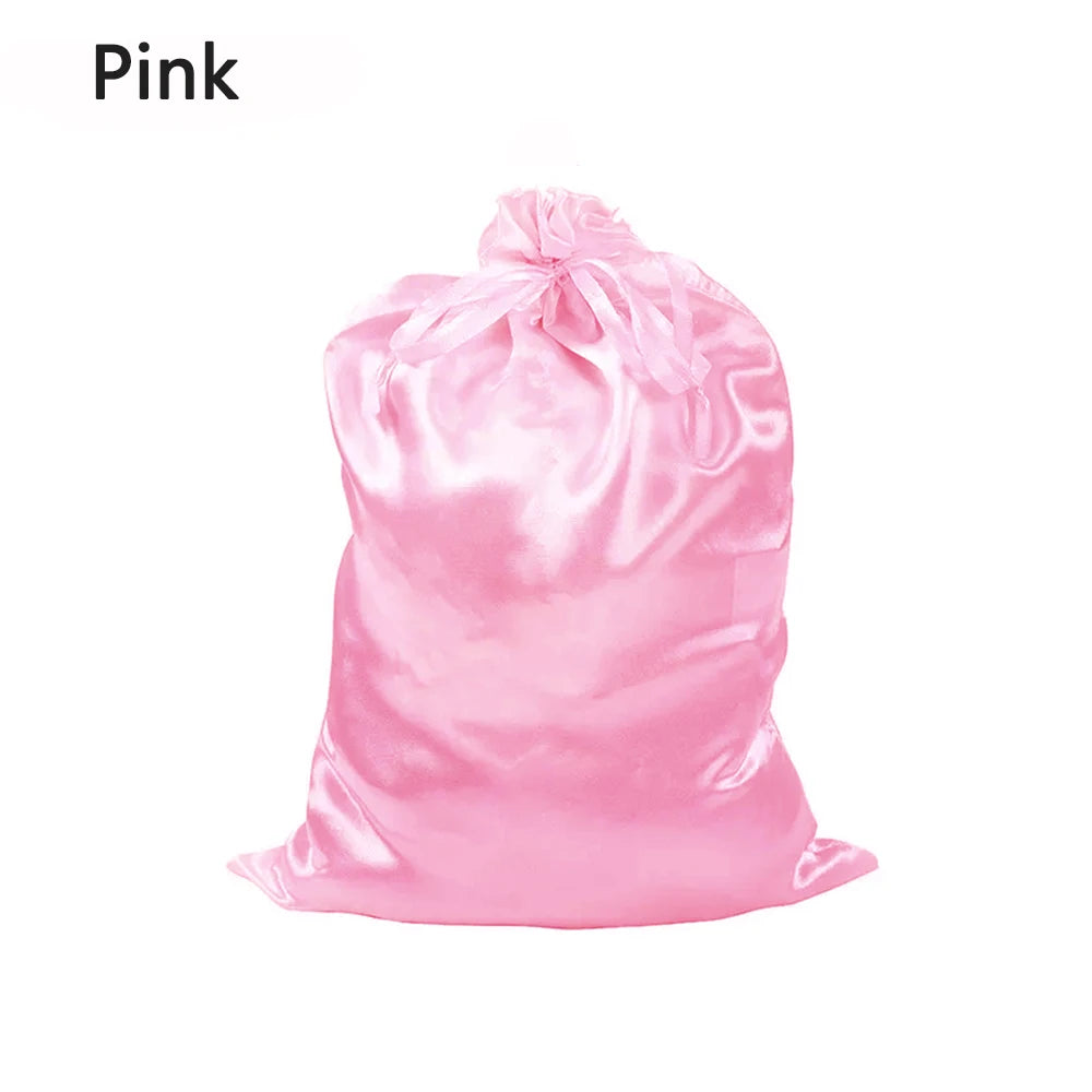 Silky Satin Wig Storage Bags with Drawstring – Dust-Free Protection, Set of 3