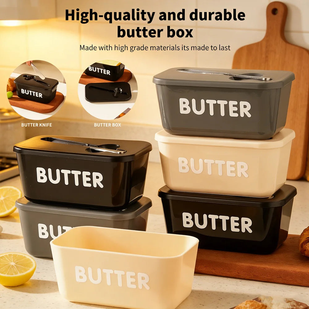 Butter Dish Fridge Storage Box with Spreader Knife