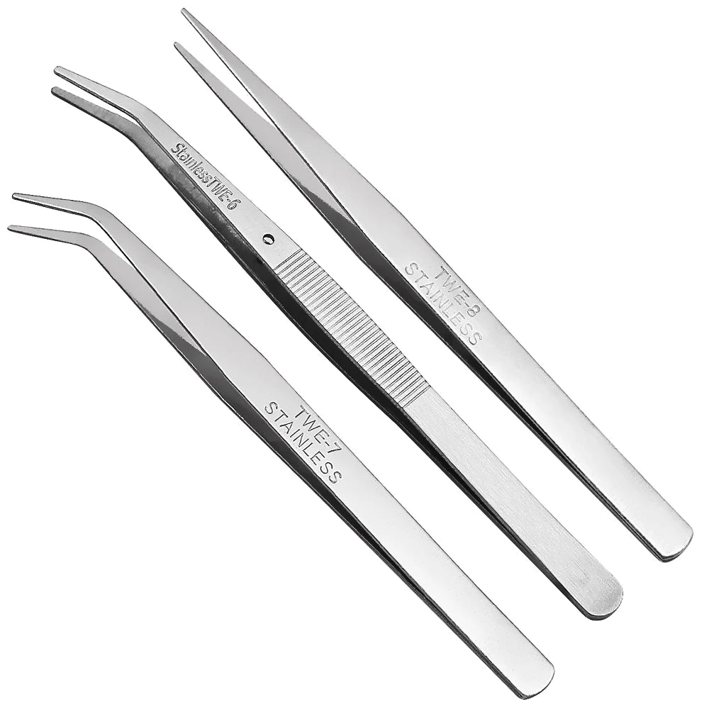 Stainless Steel Tweezers – Curved Serrated Tip
