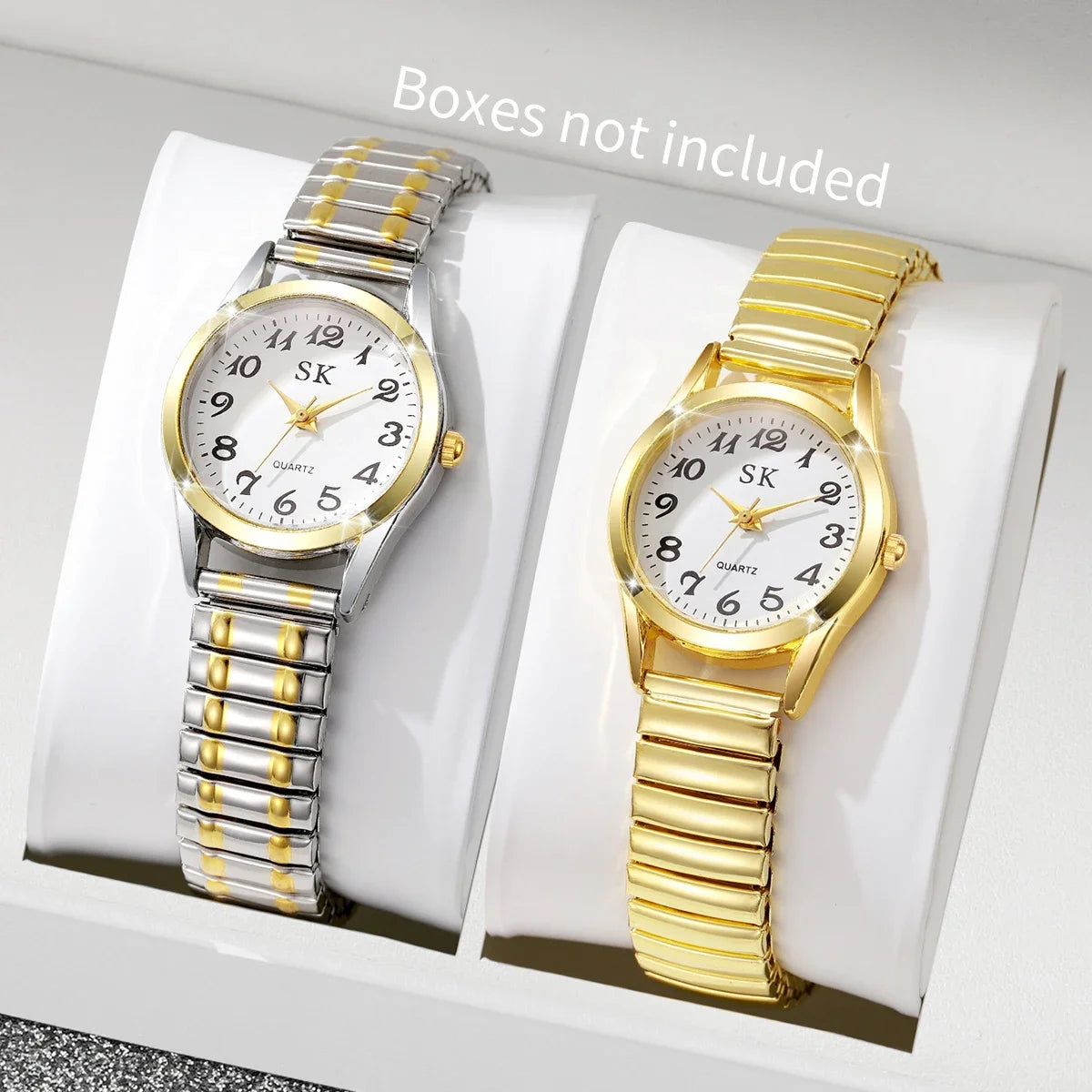 Digital Watch with Steel Strip & Elastic Band