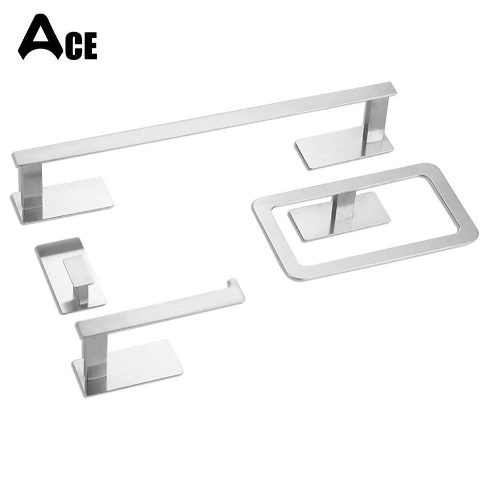 Matte Black Bathroom Accessories Set - Wall Mounted