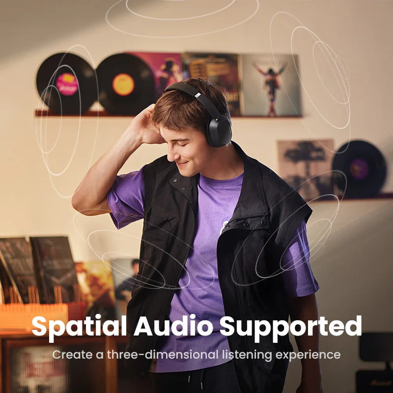 Wireless Bluetooth Over-Ear Headphones with Hybrid ANC, Hi-Res LDAC & Spatial Audio