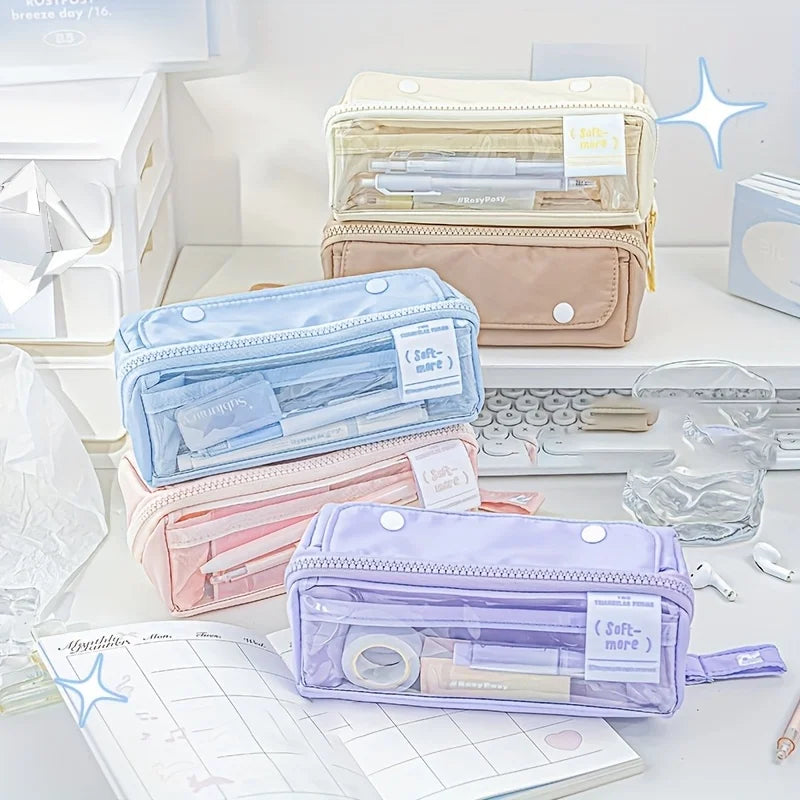 Large Capacity Stationery Bag – Multi-Pocket Pencil Case for School