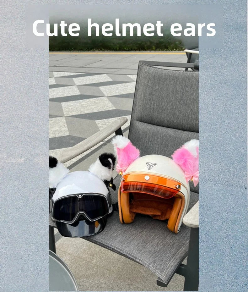 Cat Ears Helmet Decoration - Motorcycle & Ski Helmet Accessory for Men & Women