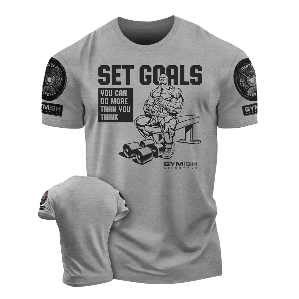 Men's Oversized 3D Print Gym T-Shirt - Short Sleeve