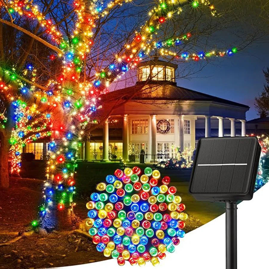 Outdoor Solar LED String Lights with 8 Lighting Modes
