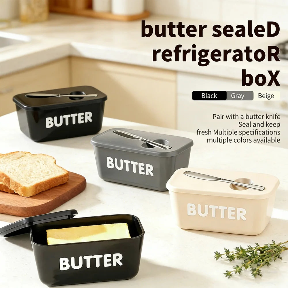 Butter Dish Fridge Storage Box with Spreader Knife