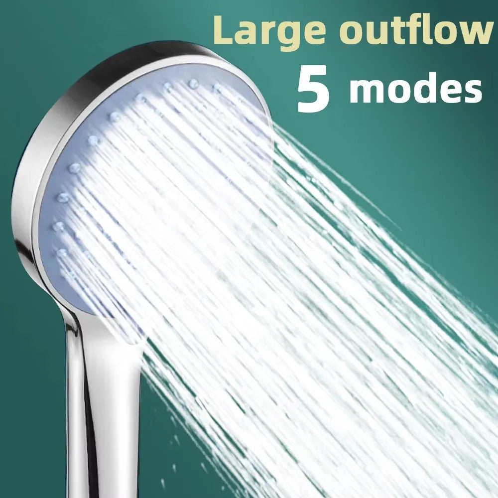 Pressurized Hand Shower - 5 Spray Modes, Large Water Output