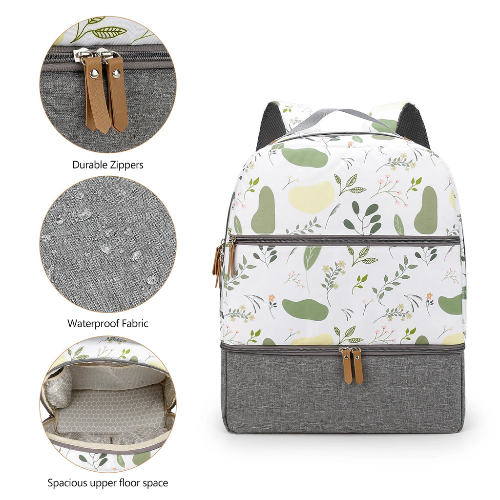 Breast Pump Bag with Insulated Cooler Compartment