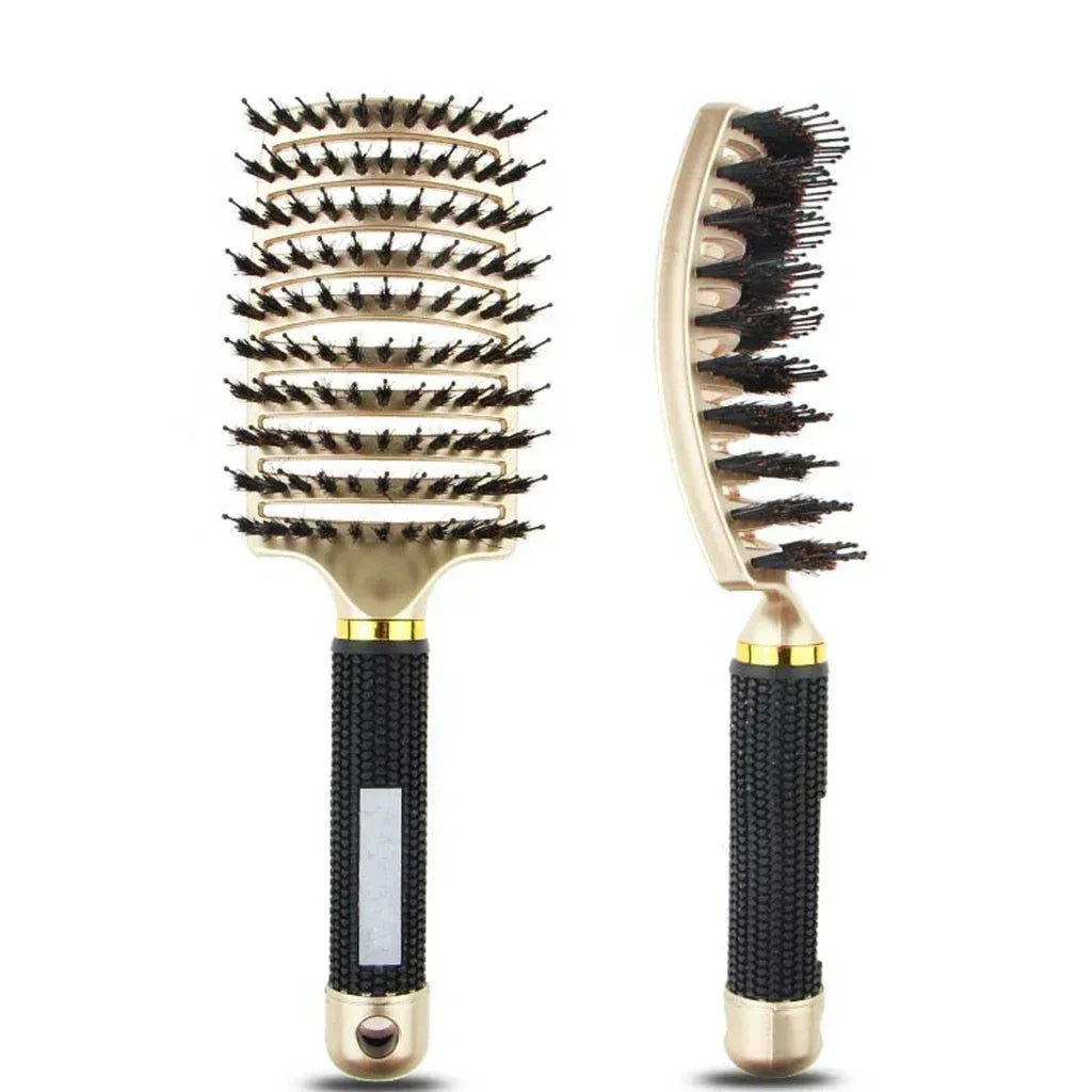 Boar Bristle & Nylon Pin Hairbrush – Smoothing & Detangling Brush