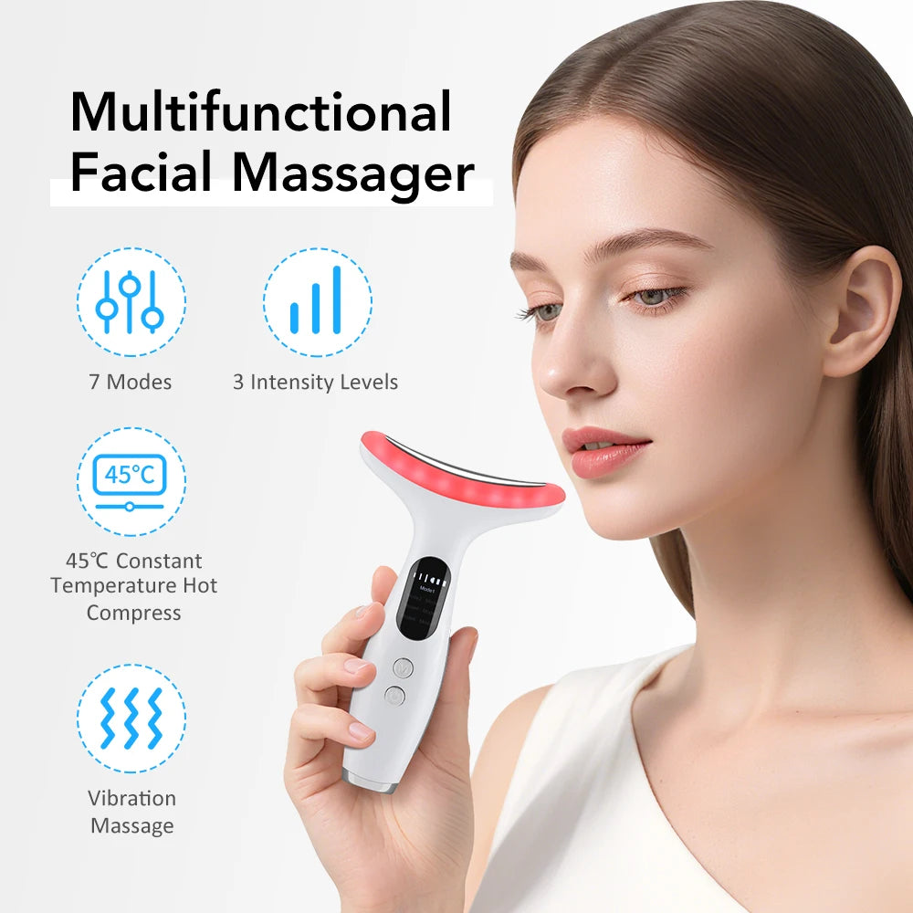 Microcurrent Neck Beauty Device - 3 Massage Modes for Skin Tightening