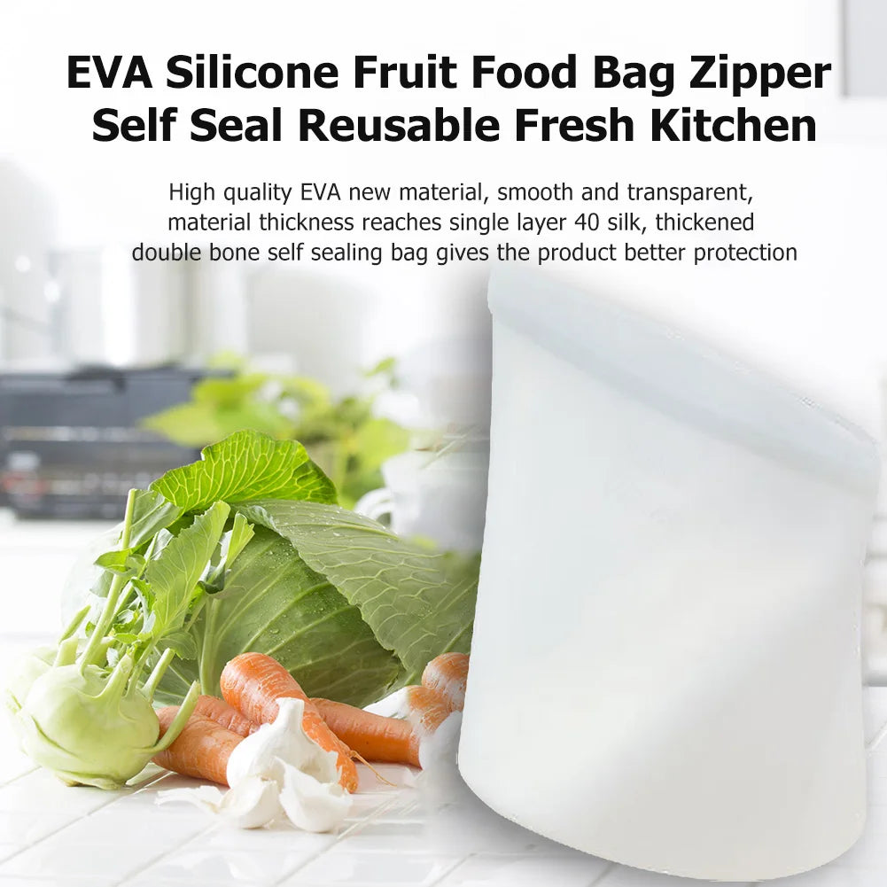 Silicone Food Storage Bags - Leakproof Containers - Reusable - Fresh-keeping