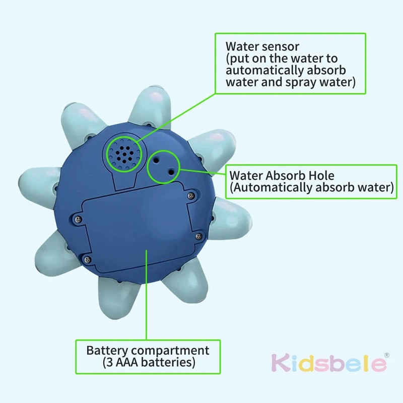 Light-Up Musical Octopus Baby Bath Spray Toy