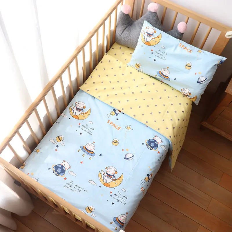 3 Pcs Kids Bedding Set - Cotton Bed Linen set Include, Pillowcase, Sheet and Duvet Cover