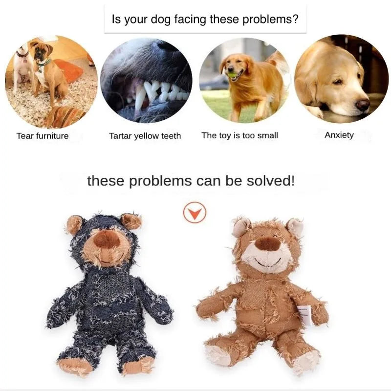 Interactive Plush Teddy Bear Sound Toy for Dogs