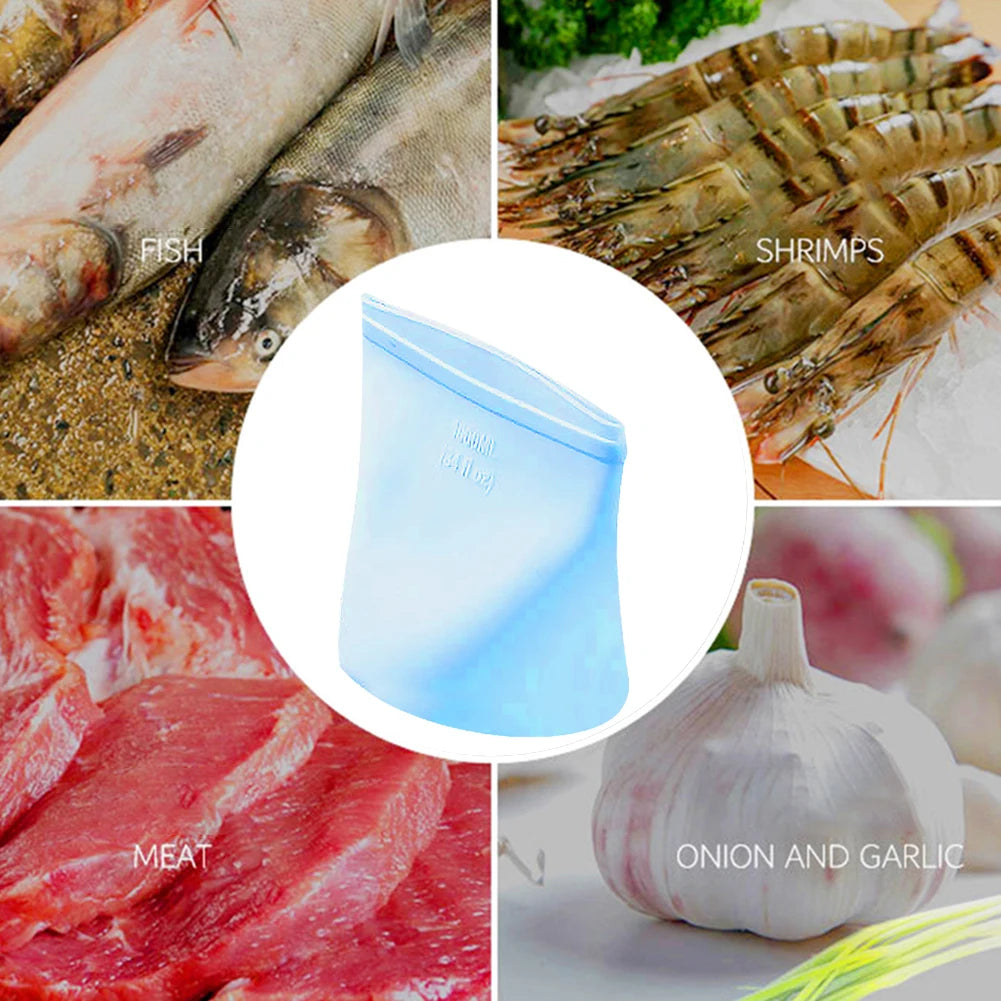 Silicone Food Storage Bags - Leakproof Containers - Reusable - Fresh-keeping